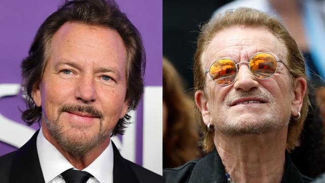 Watch Pearl Jam's Eddie Vedder and U2 frontman Bono perform at the funeral of Irish singer-songwriter Glen Hansard: "Everyone who met him, they just remember the day they met him."