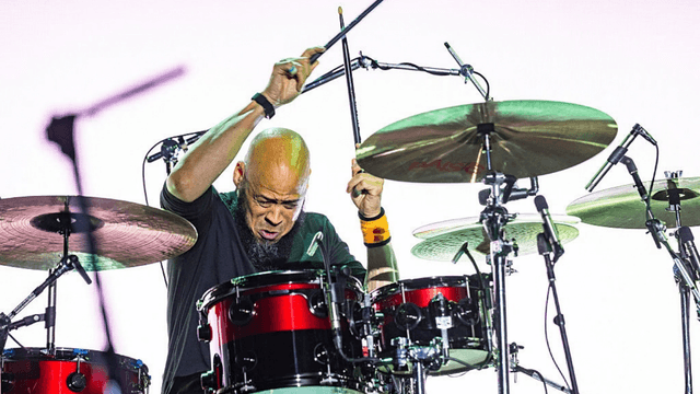 Drummer Abe Laboriel Jr. performs with members of Pearl Jam ahead of band's Ohana Festival slot