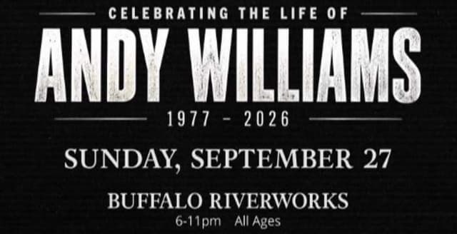 Andy Williams celebration of life to happen in Buffalo, NY on September 27th