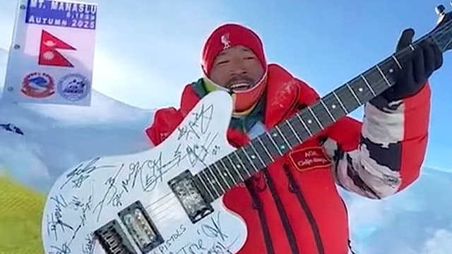 "The first electric guitar ever taken into the death zone!" How you could win a unique signed guitar that's scaled a Himalayan mountain, and help underprivileged kids in the process