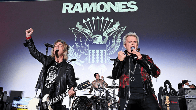 Watch Billy Idol join members of Green Day and Blink-182 in star-studded performance at Ramones 50th anniversary celebration
