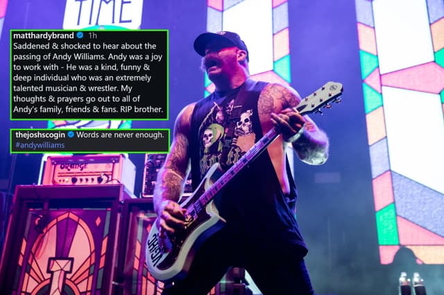 Rockers + Wrestlers Pay Tribute to Late Guitarist Andy Williams
