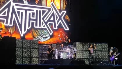 Derek Roddy performs drums for Anthrax in Mexico City