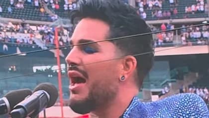 Adam Lambert Performs U.S. National Anthem at Baseball Game